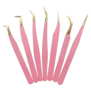 Custom logo Tweezers Private Label Volume Eyelash Extension Fiber Tipn Tweezers