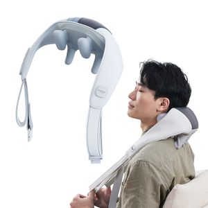 2024 new mini 6D electric pulse beauty shiatsu manual low frequency pulse neck and back massager with soothing heat