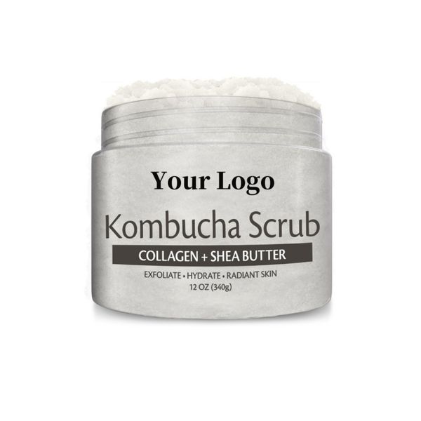 Kombucha Body Scrub and Skin Exfoliator with Collagen and Shea Butter Gently Exfoliate Face Body Moisturizing Body Face Scrub