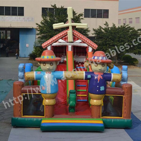 Outdoor Farm theme Kids Inflatable Slide Pvc Inflatable Jumping Slide For Sale
