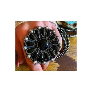 Best Selling Classics Design New Arrival 925 solid Sterling Silver Gemstone Jewelry Natural Black Onyx Statement Ring