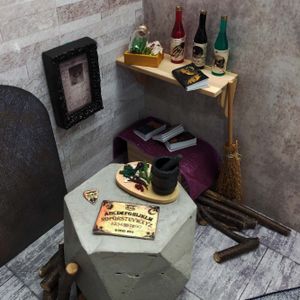 1:12 Scale Fortune Teller's House  with Ouija Board Books Herb Medicine Furniture Toys for Dollhouse Halloween Decoration