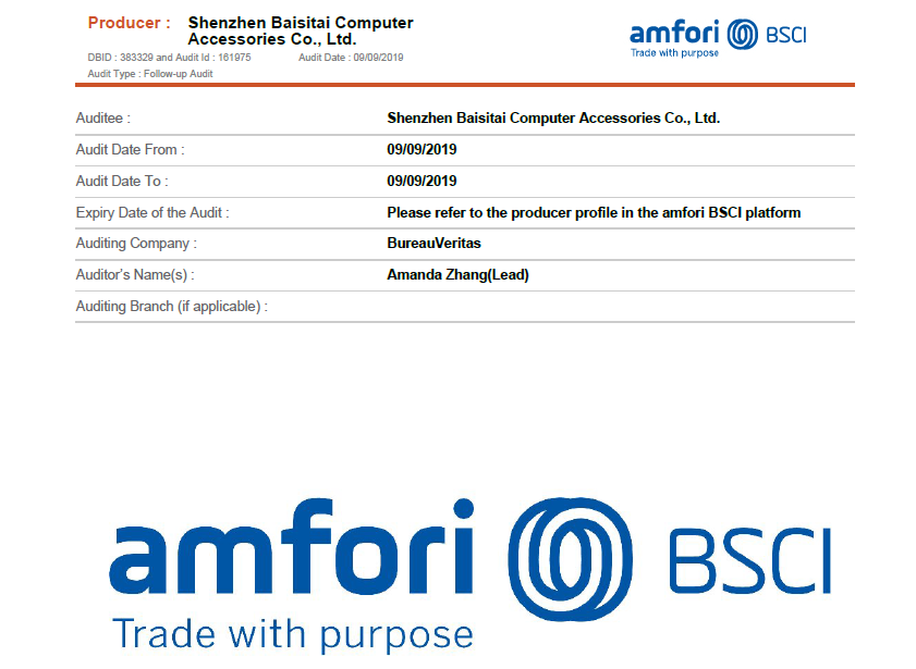 Shenzhen Baisitai Computer Accessories Co., Ltd. MFi Lightning Cables