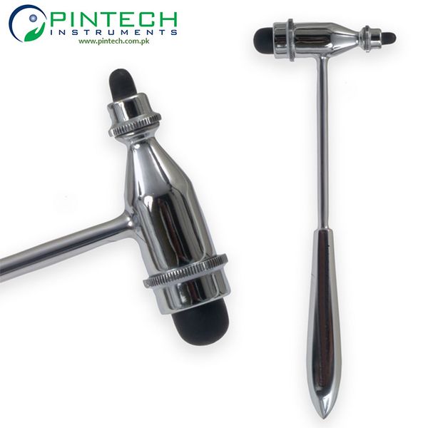 Medical Tromner Reflex Hammer Neurological Rubber 7 Inch PK Black Leather Case Medical Grade Stainless Steel Satin Dull Polish