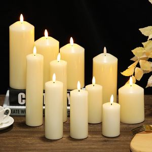Bulk Flameless LED Candles with Remote Control Ivory Battery Operated Pillar Led Candles Simulated Wax Candle for Christmas