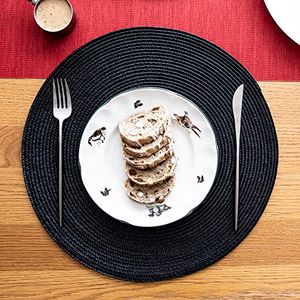 Wholesale Special Design Elegant Black Printing Logo Place Mat Placemats Waterproof round placemat