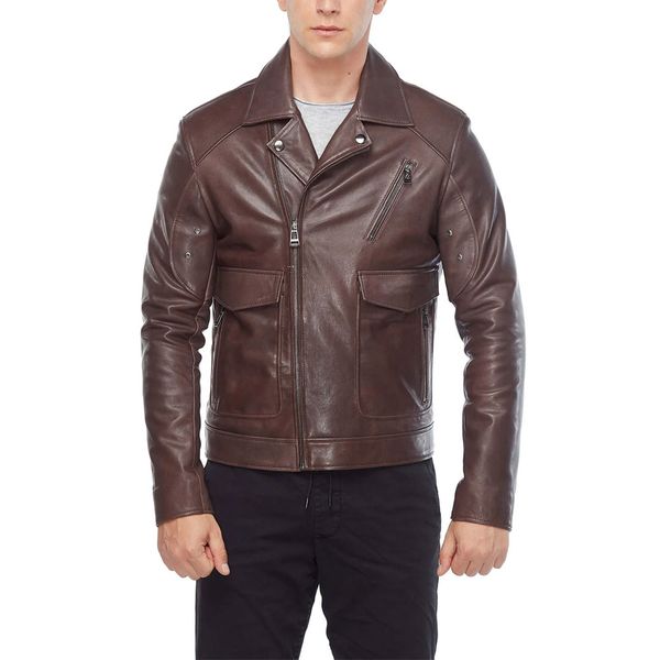 High Quality Original Leather Jacket For Men Fashionable Leather Biker Motorcycle High Street Men's Jackets from Pakistan