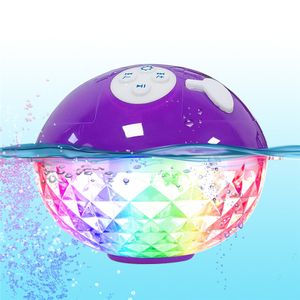 Portable Wireless speaker, IP68 Waterproof Floating Hot Tub Speaker with RGB light show, Stereo Sound, USB rechargeable
