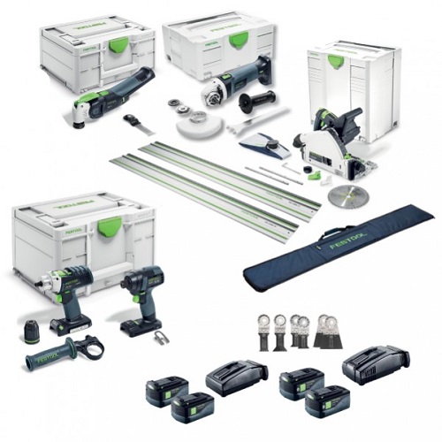 ELAREE POWER TOOLS Hot Sales On Festools 18v 5 Piece Brushless 2 X 5.2ah Ultimate Builders Combo Kit