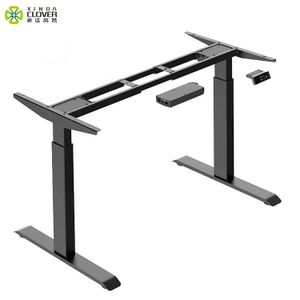 dual motorized double motor study table sit stand ergonomic electric height adjustable modern office desk