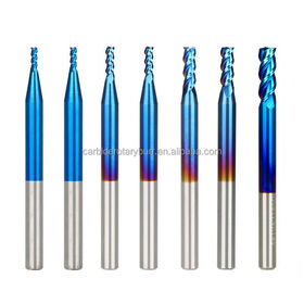 Solid Blue 3 F Carbide Endmill CNC Machine Cutter Hand Tools for Metal HRC45 55 60 70 Square Face Milling Cutter Bits End