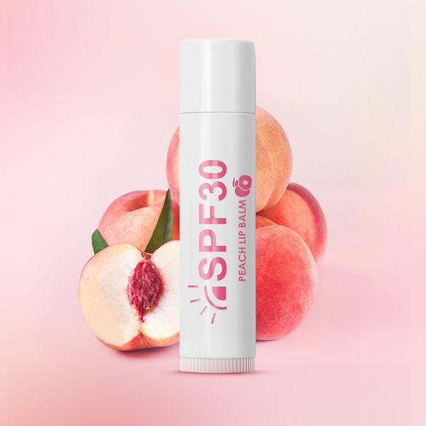 Wholesale Private Label Peach Lip Balm 30SPF Lip Care Moisturizing Smoothing Peach Watermelon 3 Types Lip Balm