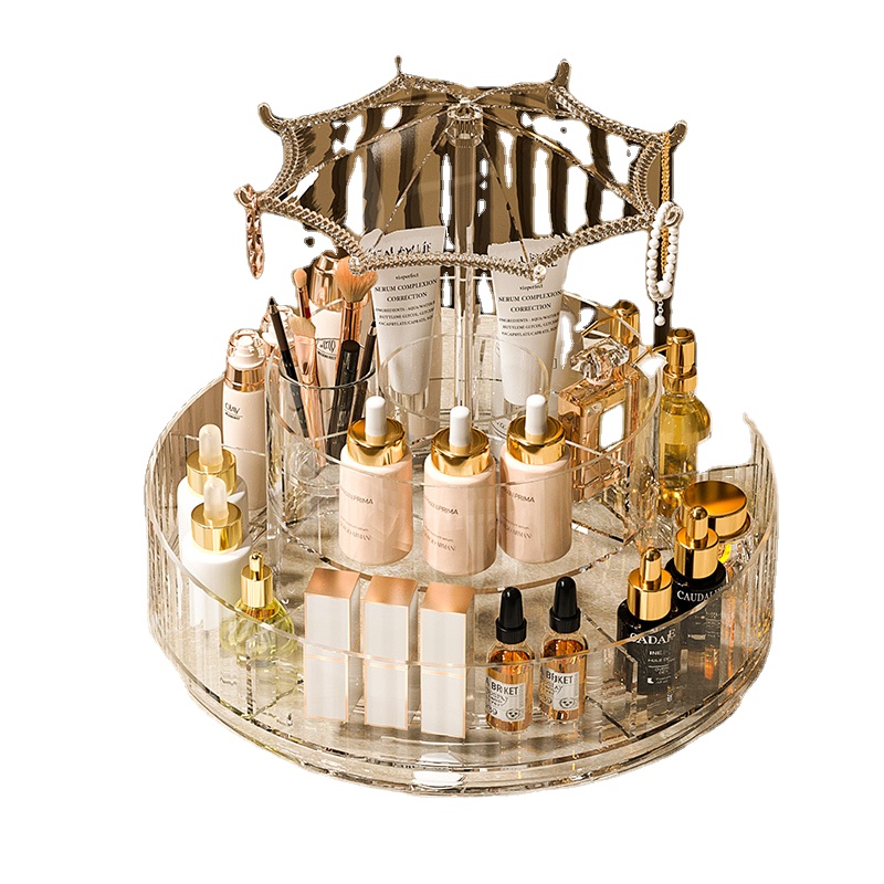 Putian Fengyu Putang Industry And Trade Co., Ltd. Lipstick Jewelry Rack Rotatable Desktop Storage Box Luxury Plastic Dressing Table with Transparent Shape Skincare Organization