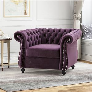 Wholesale Modern Light Luxury Leisure Chair Chesterfield Sofa Chair Velvet Fabric Single Sofa Chair Living Furniture Sofa Set