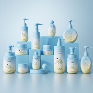 Custom body care cosmetic bottle set 50ml 100ml 150ml 300ml gradient PET massage oil packaging bottle set for plastic skin care