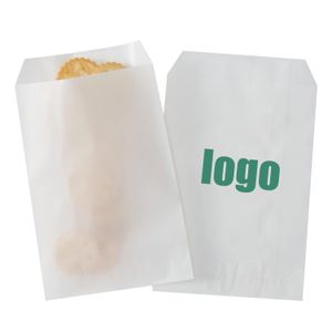 Recyclable Food Oil Resistant Glass Wax Paper Translucent White Custmezied Paper Bags For Packaging