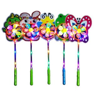 IN STOCK luminous cartoon children party toys gift colorful windmill flash animal led windmill wand