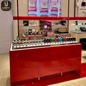 Luxury Beauty Makeup Shop Display Furniture Design Cosmetic Shelves Retail Lipstick Display Counter