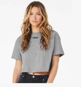 Hot Sale 2024 Custom logo Quick Boxy Fit T Shirts Crop Top Fitness Workout Outdoor Gym Wear Street Fashion T Shirts For Women