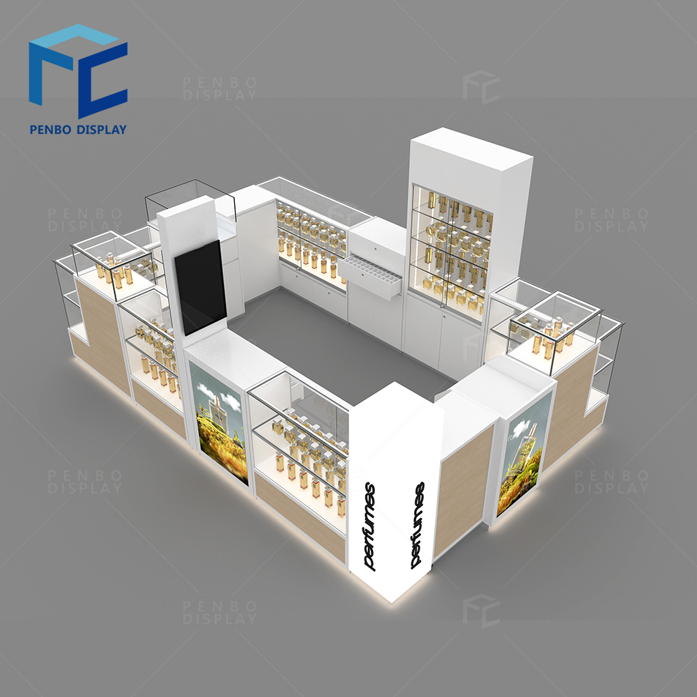 USA Penbo Design LLC USA Local Modern Arabic Style Perfume & Cosmetics Kiosk Booth Bar Station Local Modern Perfume Bottle Retail Stores Showrooms