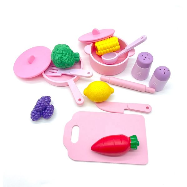 Kitchen Cookware Utensils Kids Play Kitchen Accessories Silicone Play set Pretend Play Cooking Toys Set For Kids Toddlers Toy