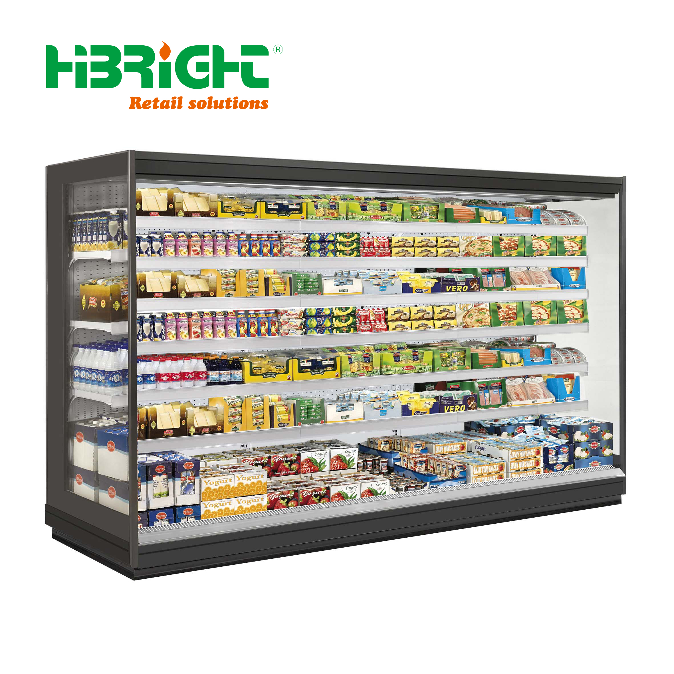 Suzhou Highbright Store Fixture Co., Ltd. Commercial Display Freezer Convenience Drink Vegetable Storage Supermarket Air Cooling Chiller