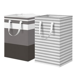 DS3944 foldable canvas Clothes Basket Collapsible Tall Clothes Hamper Waterproof Laundry Hamper Large Folding Laundry Basket