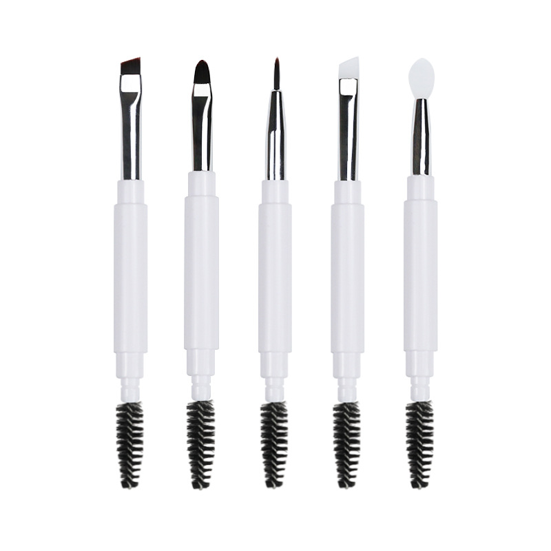 Dual-Ended Angled Eyebrow Brushes Professional Precision Application Lip Eyeliner Brush Quality Eyebrow Brush and Spoolie Brush