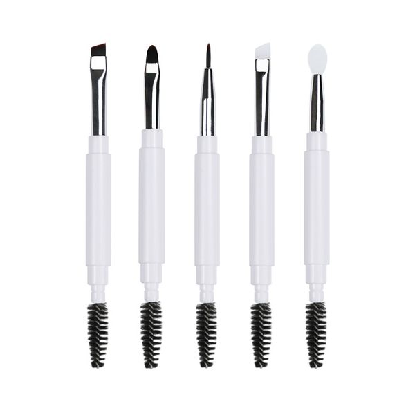 Dual-Ended Angled Eyebrow Brushes Professional Precision Application Lip Eyeliner Brush Quality Eyebrow Brush and Spoolie Brush