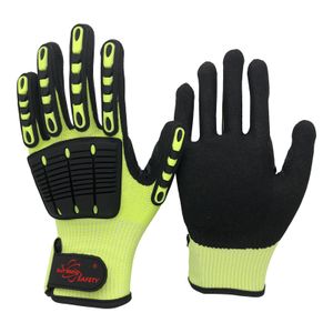 SRsafety TPR Cut Resistant ANSI Safety Gloves Level 5 Sandy Nitrile Construction Impact Gloves Guantes de Trabajo