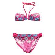 Women's Fashionable Two-piece Floral Printed Swimwear, 82% Polyamide, 18% Elastane Fabric