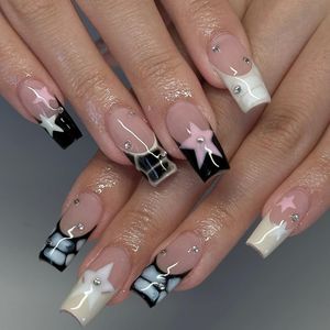 Hot sale 24pcs press on nails Press On Coloured Pre-Glue False Nails Custom Press On Nails Wholesale Nailsils