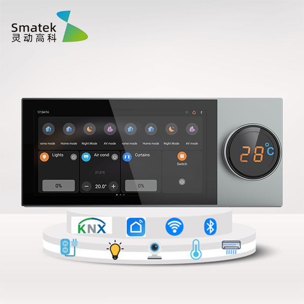 Multi-functional 6 Inch KNX EIB Smart Home System Wall Switches Touch Screen Control Panel