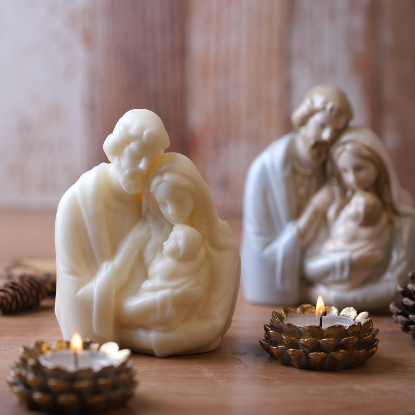 Dongyang Lujiu Trading Co., Ltd. Cross-border hot selling Jesus mold Virgin Mary family ornaments DIY aromatherapy candle silicone mold