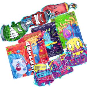 Custom Special Shaped Zip Lock 3.5 7 14 28 g Zipper Resealable Sealed Die Cut Mylar Plastic Bags Pouches