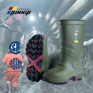 PINNIP Mining Safety Boots Waterproof, Insulated, Impact-resistant Rubber Boots CSA Men's Work Boots