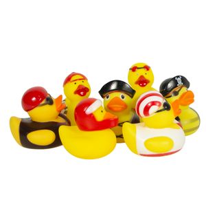 Promotional Floating Race Animal Bath Duck Printed Vinyl Baby Novelties Toys Squeaky Bath Bulk Rubber Ducks for Bathroom Use