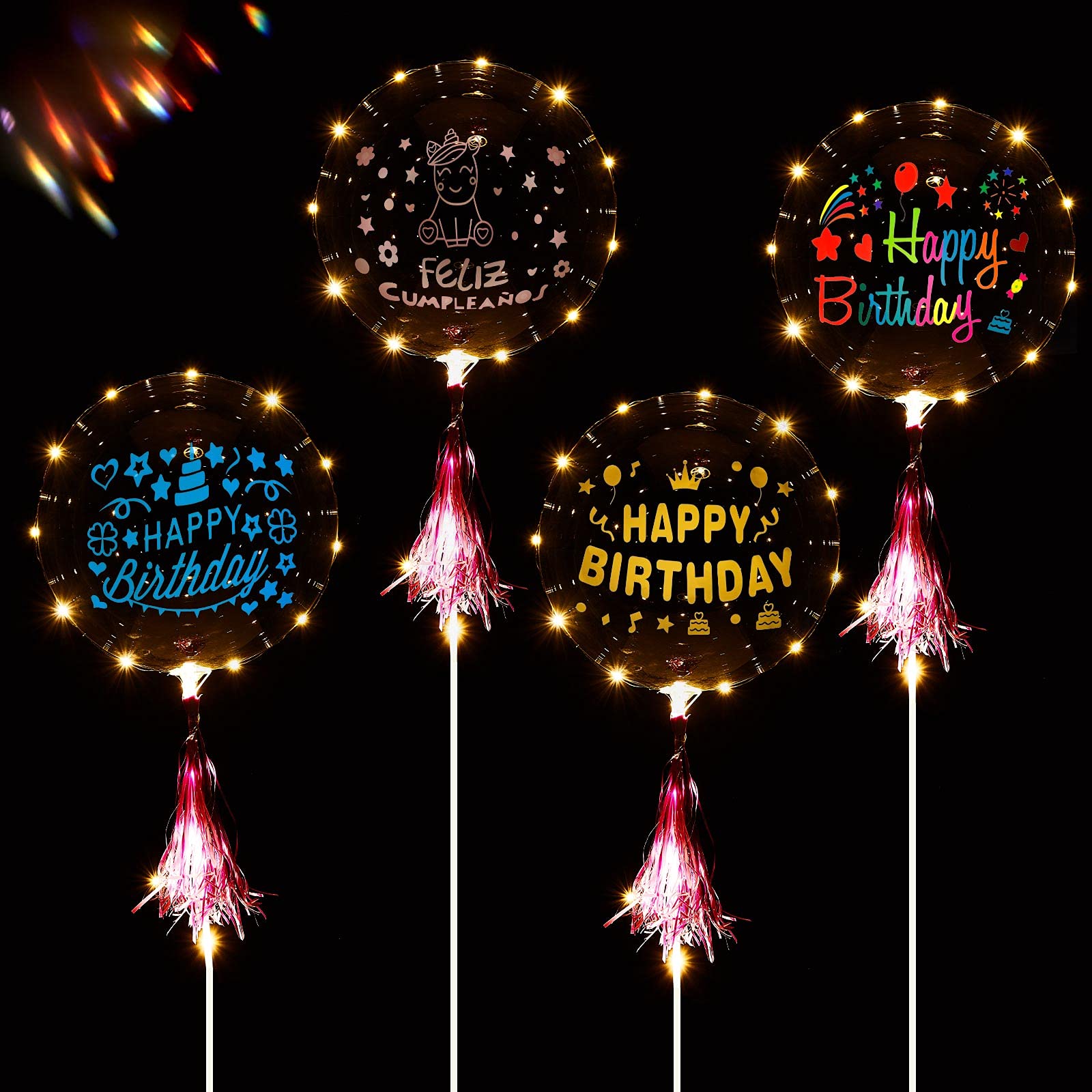18 inch LED string round round shape bobo balloon with print logo for wedding party