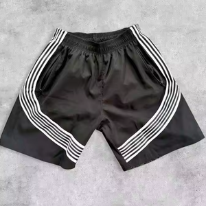 Custom Men Clothing Vintage Shorts Streetwear Stripe Polyester Nylon Track Pants Embroidery Logo Wide Leg Baggy Men's Shorts