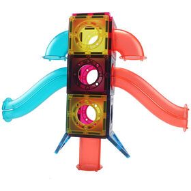 110 Pcs Magnet Marble Run Speedy Magnetic Tiles Race Track Building Blocks Toys Stem Learning Kit For Boys Girls
