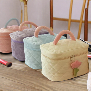 Wholesale Women's Corduroy Cosmetic Bags & Cases Custom Large Capacity Travel Cosmetic Pouches Perfect Makeup Organizer