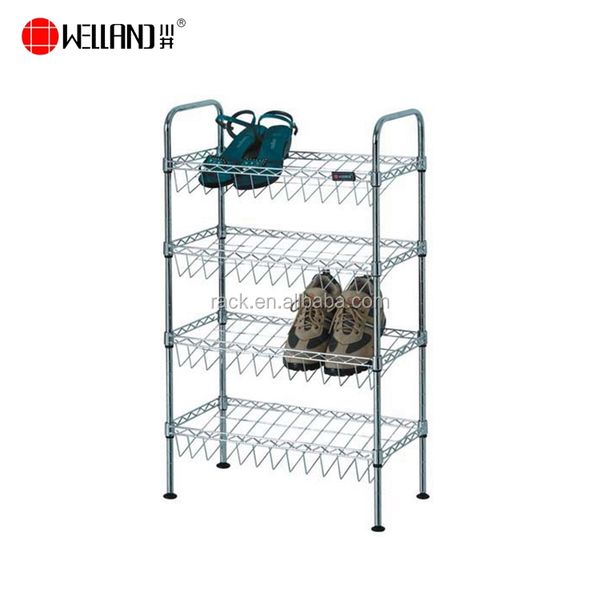 NSF Wholesale 4 Tier Storage Portable Slim Adjustable Simple Design Modern Style Space Save Metal Shoe Rack