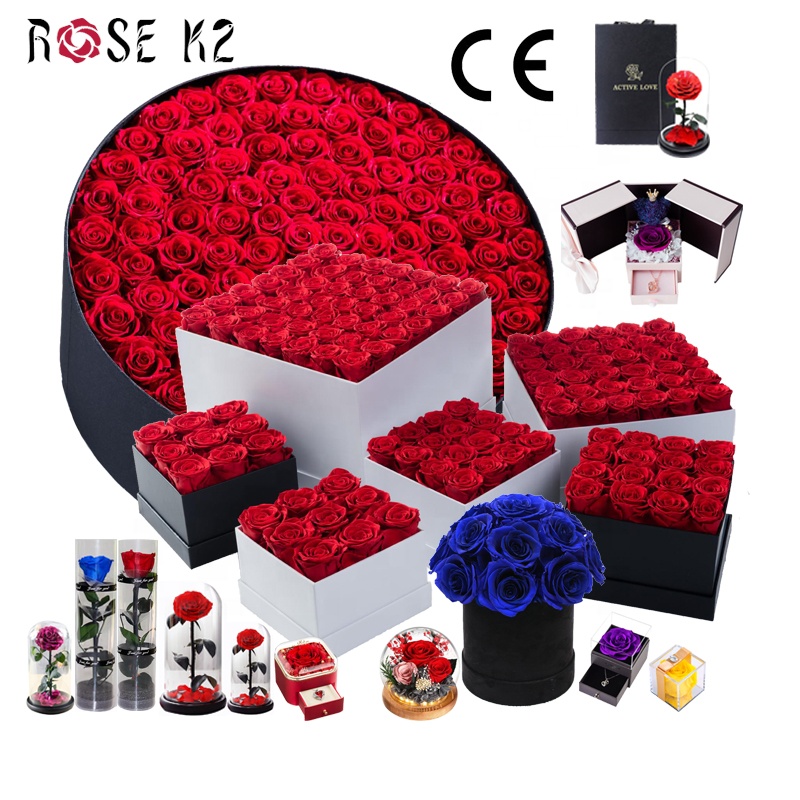 Hangzhou Fenying Trading Co., Ltd. Factory Directly Supply Eternal Rose Morthers Day Preserved Flower Forever Roses In Glass Dome Led Valentines Day Gift 2024