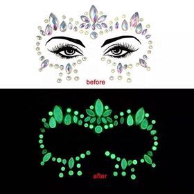 NEW Face Crystal Stickers Luminous Gem Make Up Adhesive Temporary Tattoo Body Art Face Gem Jewelry Stickers