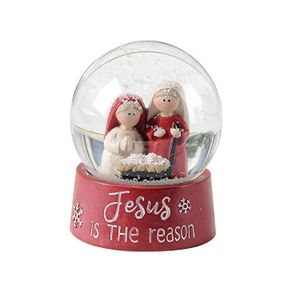 Jesus Is The Reason Resin Holy Family Christmas Religious Items Snow Globe Religious Decoration