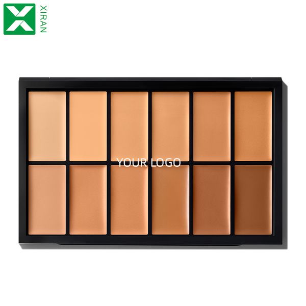 Matte Face Foundation Powder Makeup Private Label Vegan 12 Colors Multi-Use Cream Foundation Concealer Contour Palette
