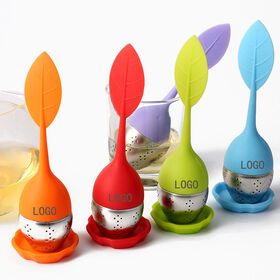 Strainer Leaf Silicone Tea Infuser Factory Supply Premium Quality Bulk Stainless Steel Opp Bag Modern Coffee & Tea Tools