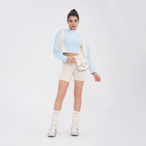 Women's fall clothes 2024 custom logo fleece turtleneck sweatshirt women premium pullover cropped color block sweatshirts