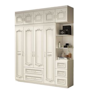 Chinese Bedroom Furniture High-End White Simple Hinge Door Wardrobes Soft Closing Closet Modern 5 Door Wardrobe Designs