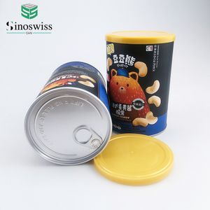 Custom airtight Paper snack packaging box with easy open food gradE Tube food packaging Can box container